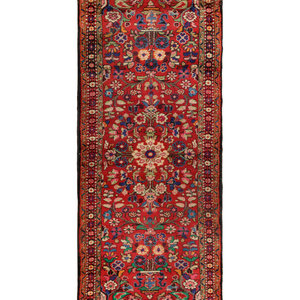 Appraisal: A Persian Wool Runner Mid- th Century feet inches x