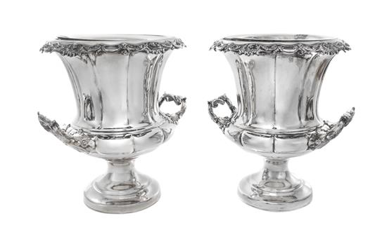 Appraisal: Sale Lot A Pair of Silver-Plate Wine Coolers each of