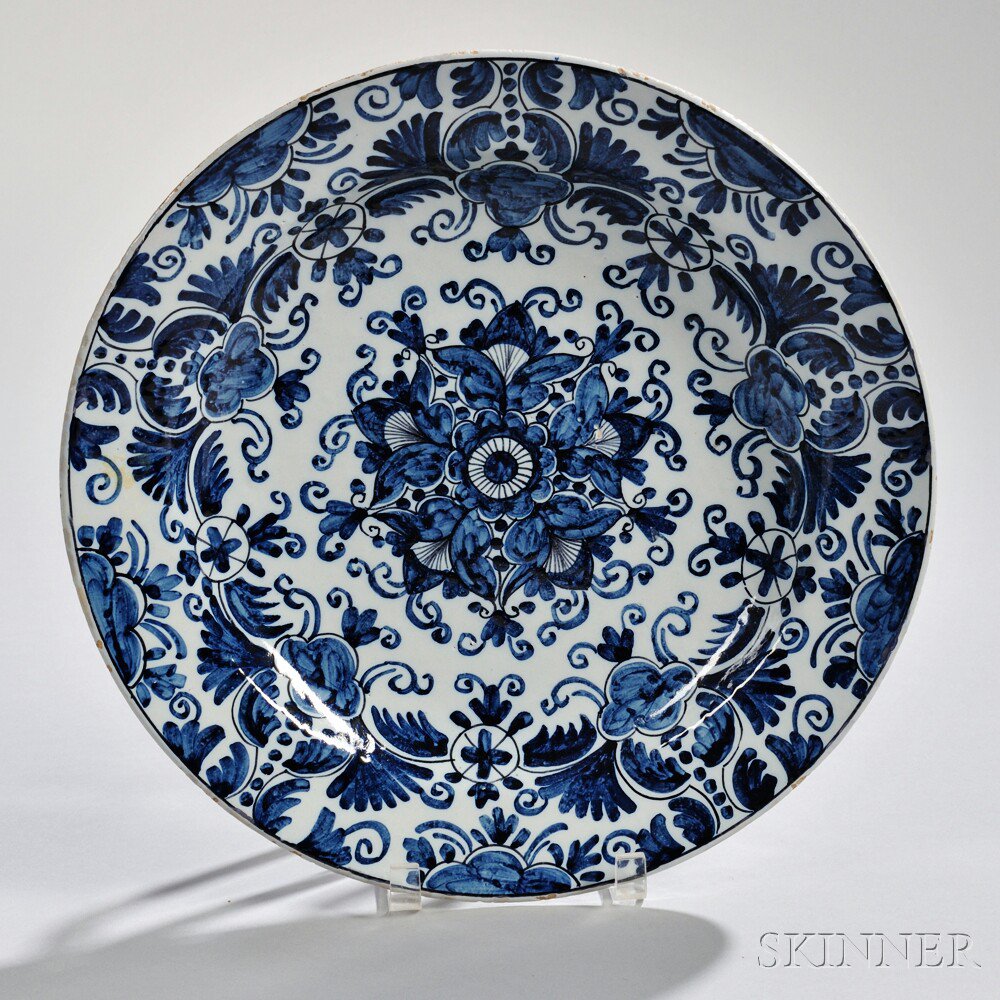 Appraisal: Dutch Delftware Blue and White Charger Holland c De Griekse