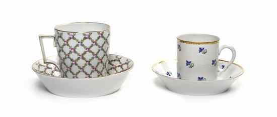 Appraisal: A Sevres Style Porcelain Coffee Service comprising cups and saucers