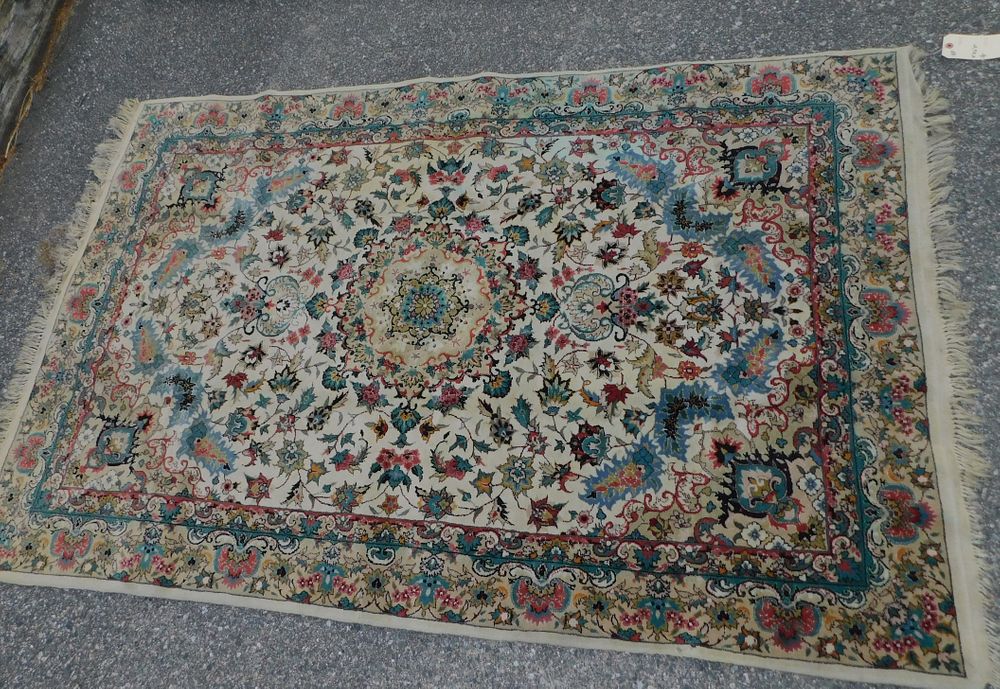 Appraisal: VINTAGE PERSIAN SCATTER RUG Colorful vintage finely woven Persian scatter