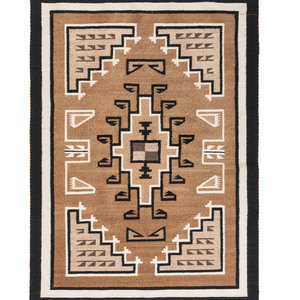 Appraisal: Navajo Two Grey Hills Pattern Weaving Rug third quarter th