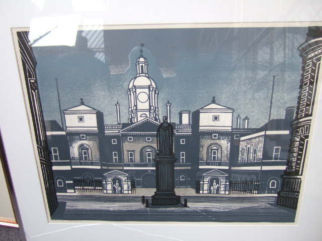 Appraisal: Edward Bawden - The Horseguards colour woodcut artist's proof signed