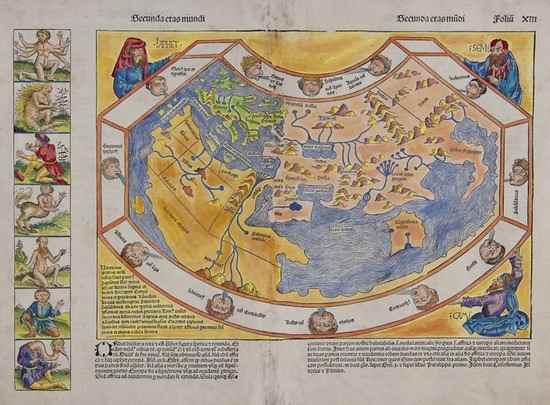 Appraisal: Schedel Hartmann Secunda etas mundi Ptolemaic world map from the