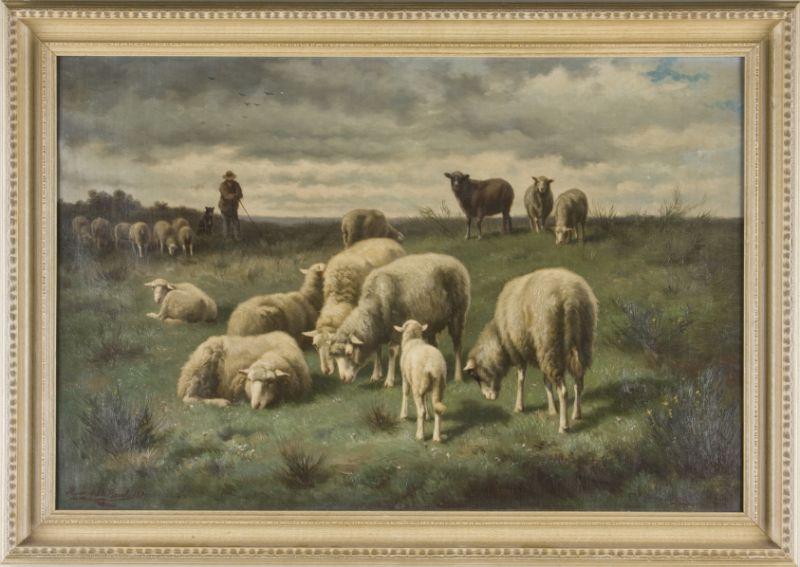 Appraisal: Henri de Beul Belgian - Sheep oil on canvas signed