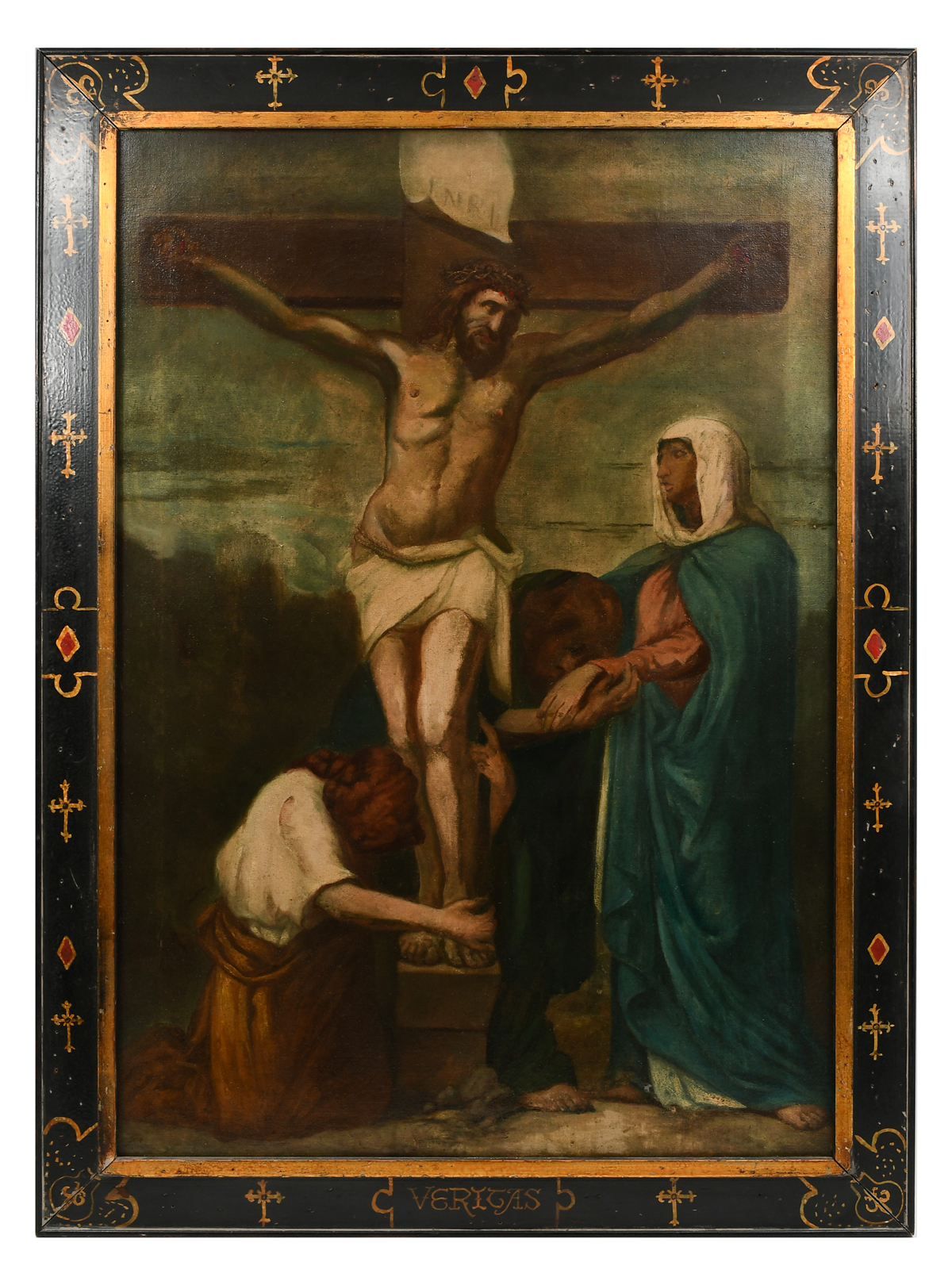 Appraisal: PAINTING OF CHRIST ON THE CROSS Probably First Half of