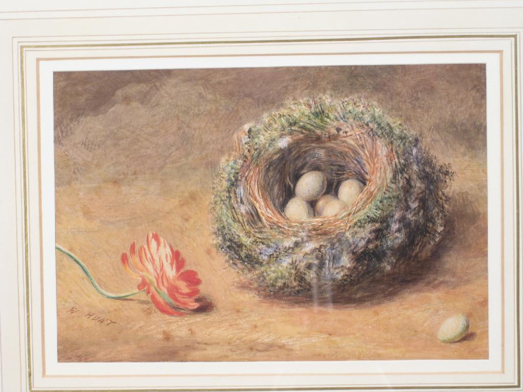 Appraisal: WILLIAM HENRY HUNT A Still Life depicting a Bird's Nest