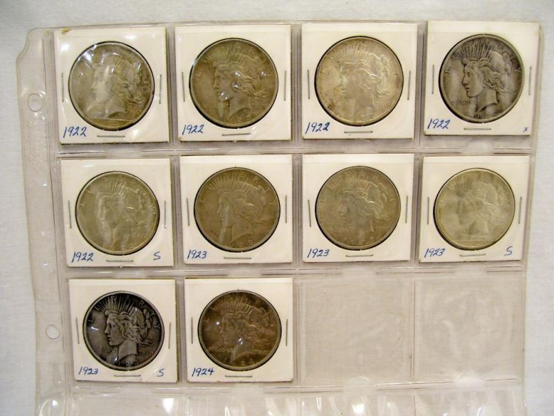 Appraisal: - Silver Peace Dollars Includes - S - - S