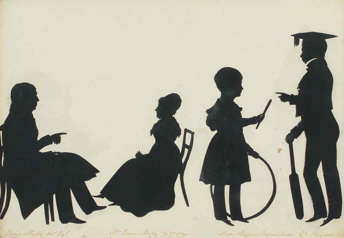 Appraisal: th C SILHOUETTE GROUPING Edwin Maddy Sr Esq died Mrs