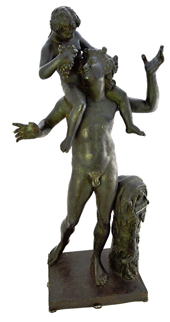 Appraisal: An Italian bronze group of a faun with the infant