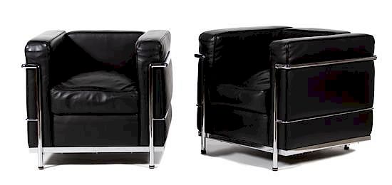 Appraisal: A Pair of Le Corbusier LC Petit Armchairs by Cassina