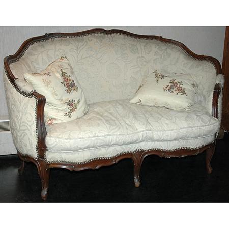 Appraisal: Louis XV Style Walnut Upholstered Canape Estimate -