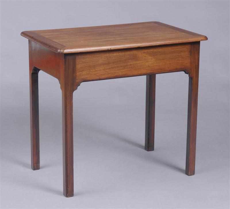 Appraisal: GEORGE III MAHOGANY SIDE TABLE The molded top with slightly