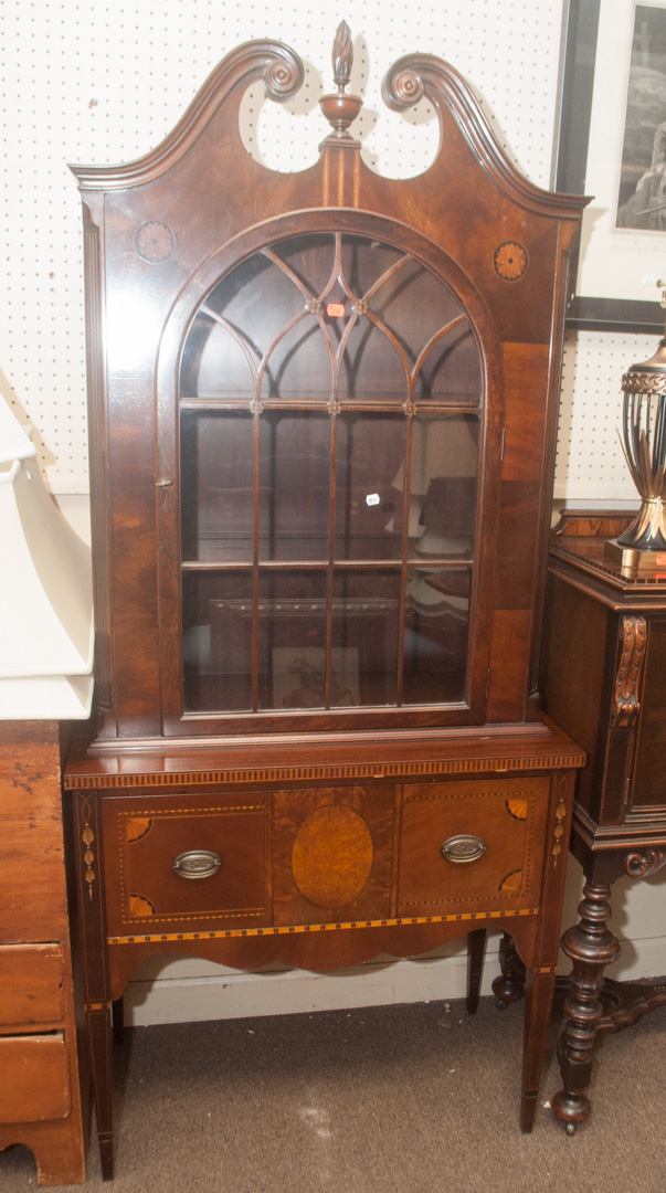 Appraisal: Mahogany inlaid hutch by Irwin Undernumber