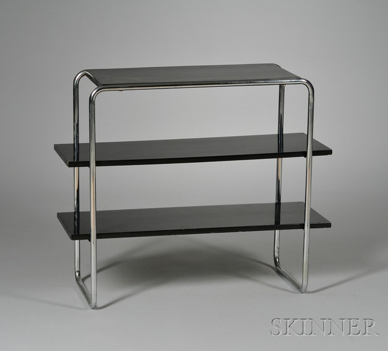 Appraisal: Modernist Console Design Attributed to Marcel Breuer - Black lacquer