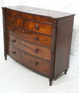 Appraisal: Antique Federal Style Mahogany Bowed Front Dresse Antique Federal Style