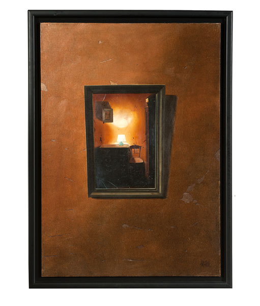 Appraisal: Claude Lazar French b Oil on canvas titled Miroir Quotidien