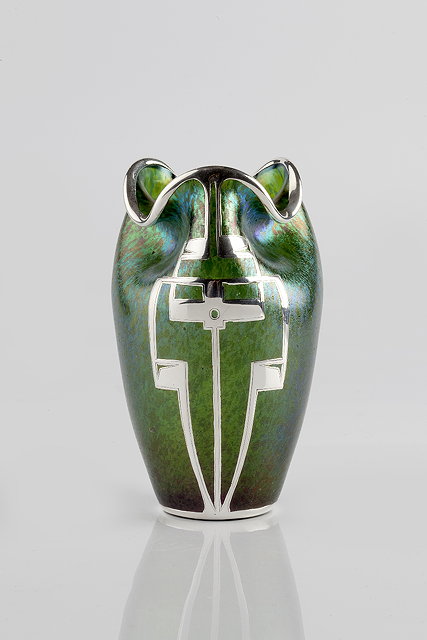 Appraisal: Otto Thamms for Fritz HeckertSecessionist vase circa the iridescent glass