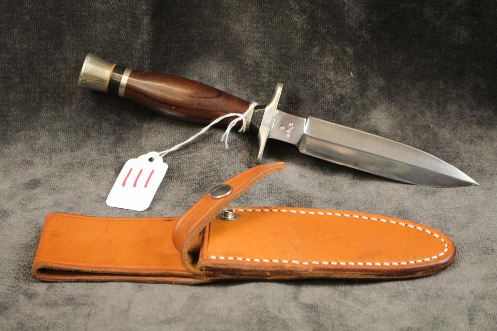 Appraisal: RALPH BONE CUSTOM MADE DAGGER having a double edged blade