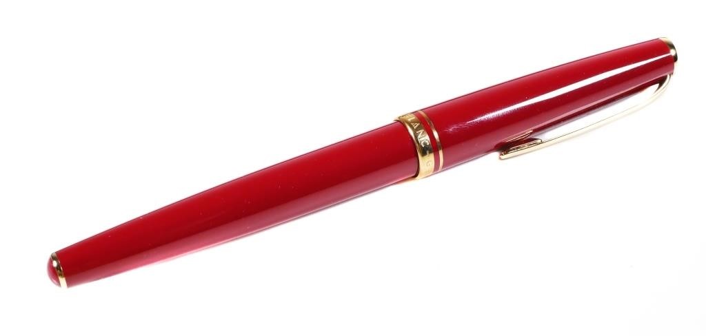 Appraisal: MONTBLANC Generation red gold trim fountain pen k gold nib