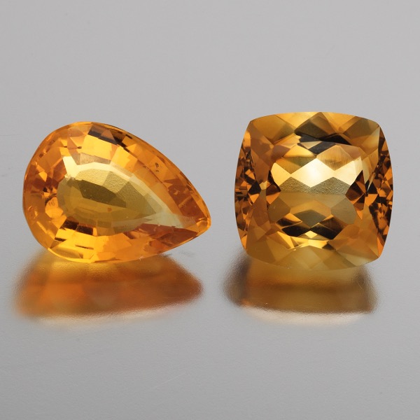 Appraisal: TWO UNMOUNTED CT TOTAL CITRINE GEMSTONES mm x mm and