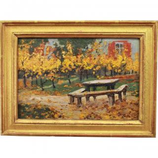 Appraisal: American School th C Autumnal Scene American School th C