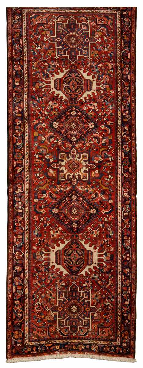 Appraisal: ORIENTAL RUG KARAJA ' x ' Seven traditional medallions in