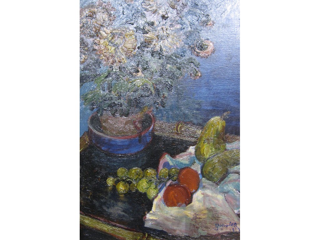 Appraisal: BETH HUNTER Oil on board still life signed and indistinctly