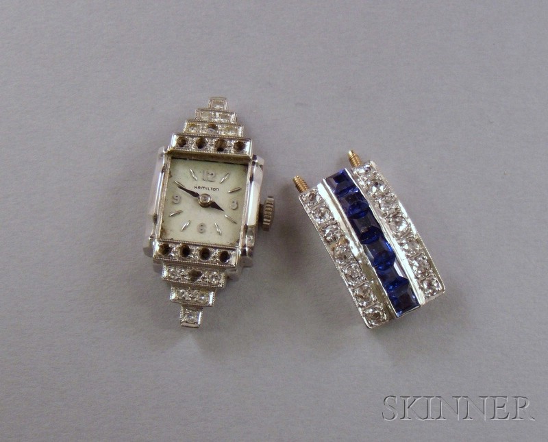 Appraisal: kt White Gold Lady's Hamilton Wristwatch and a Diamond and