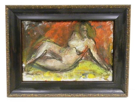 Appraisal: Marion Huse American - Reclining Nude oil on canvas signed