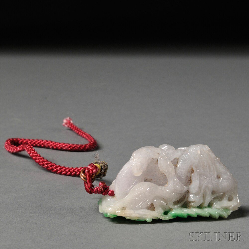 Appraisal: Jade Carving China depicting a cluster of auspicious emblems dragon