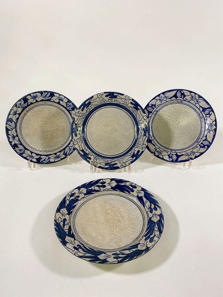 Appraisal: Four Dedham Pottery Plates Four Dedham Pottery Plates all with