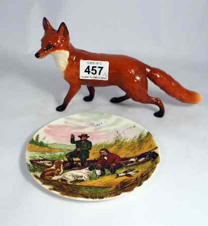 Appraisal: Beswick large Fox standing and Poole small hunting dish