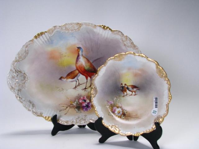 Appraisal: Limoges game bird set including platter and plates depicting game