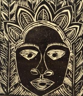 Appraisal: Margaret T Burroughs linocut Margaret T Burroughs American - -