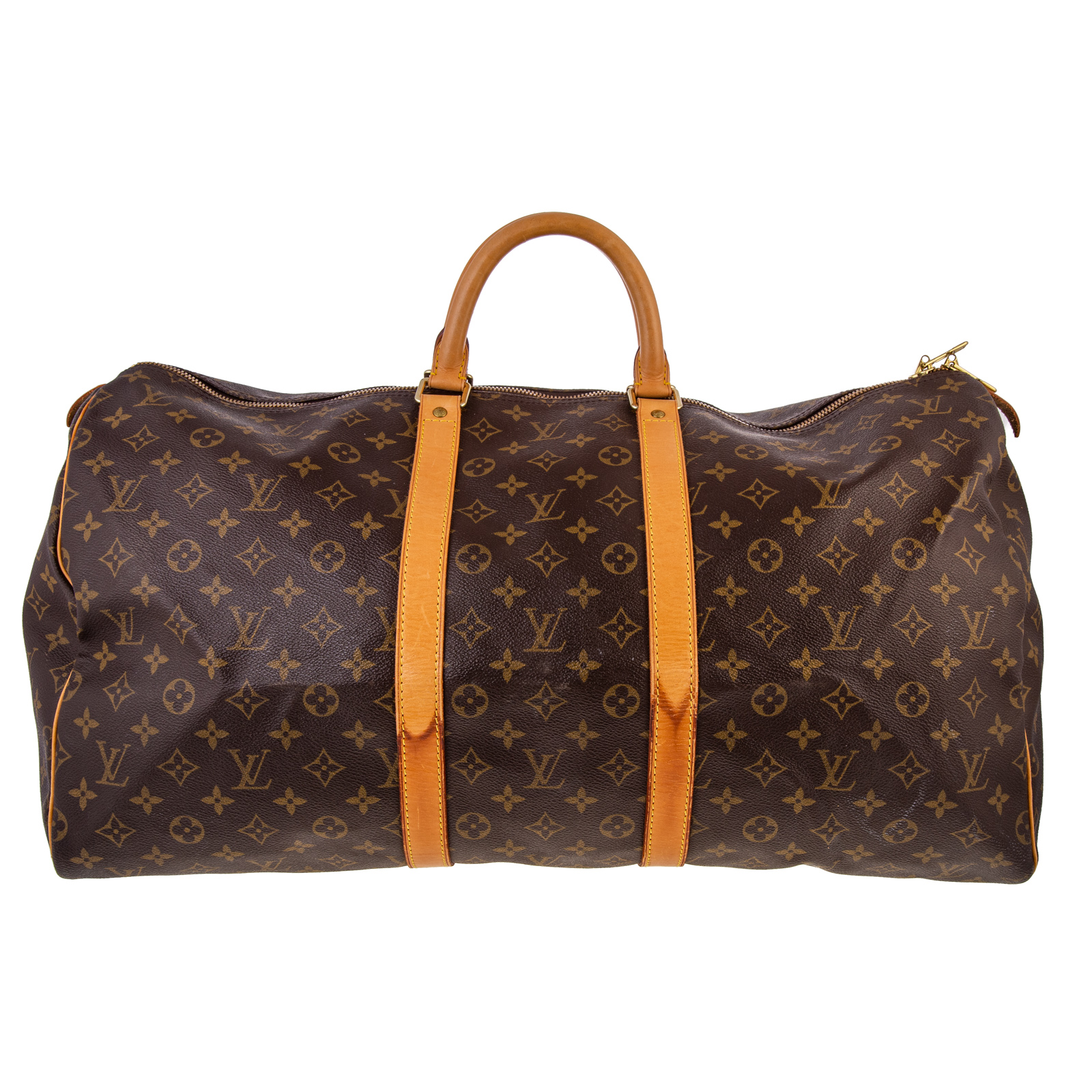 Appraisal: A LOUIS VUITTON MONOGRAM KEEPALL A brown and tan Monogram