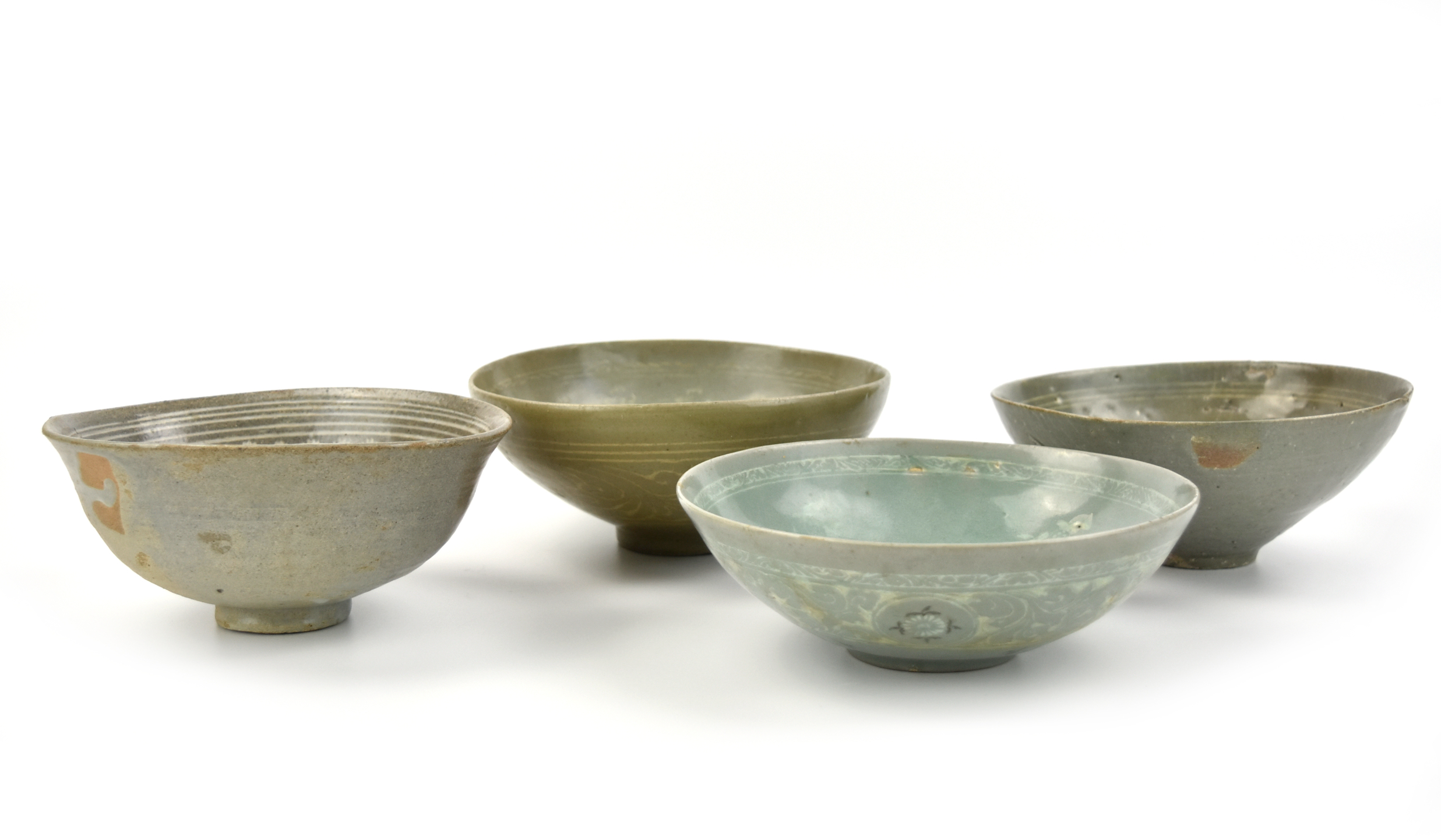 Appraisal: Korean - th C four bowls covered with different shades