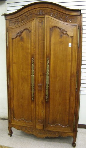 Appraisal: LOUIS XV STYLE CHERRY ARMOIRE French Normandy region mid th