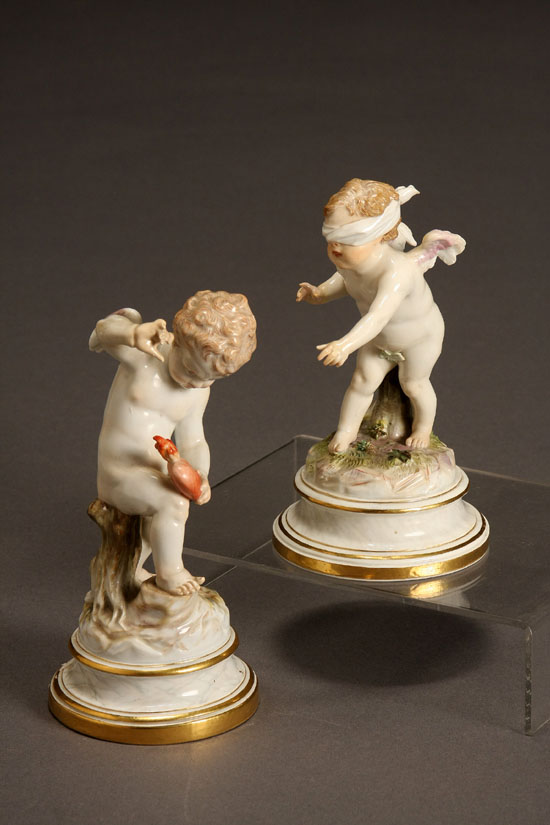 Appraisal: Lot Property of Various Owners Two Meissen Figures of Putti