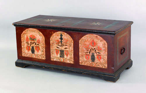 Appraisal: Pennsylvania painted dower chest attributed to Christian Seltzer late th