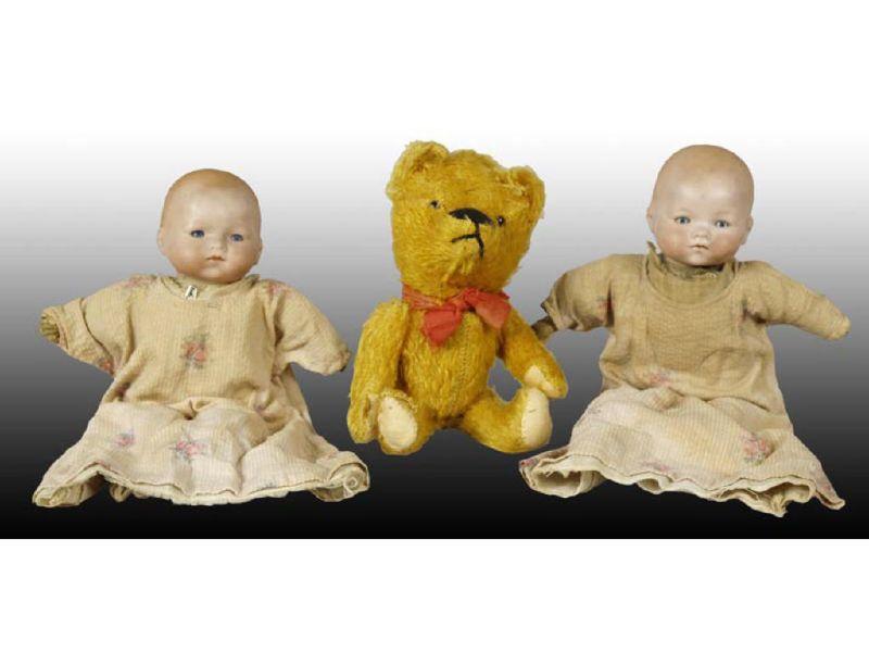 Appraisal: Lot of Dolls and Teddy Bear Description Includes two ''