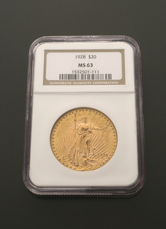 Appraisal: U S St Gaudens Twenty-Dollar Gold Coin Dated and with