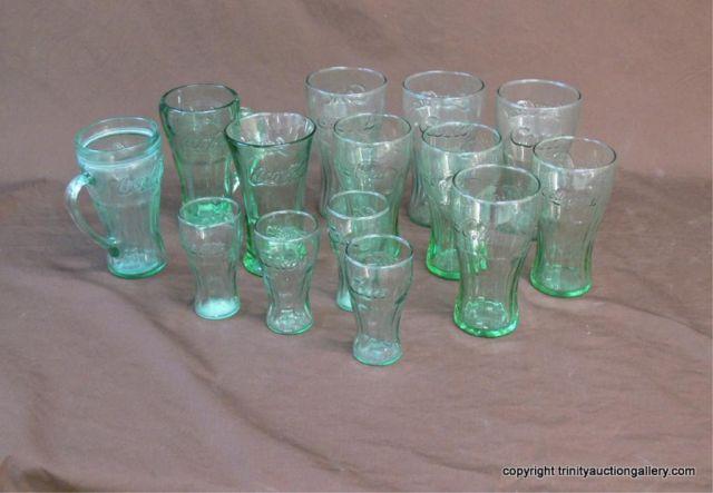 Appraisal: Coca-Cola Glassware Set - Coke Bottle Green - includes juice