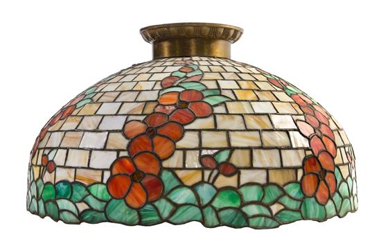 Appraisal: Sale Lot An American Leaded Glass Hanging Fixture with floral