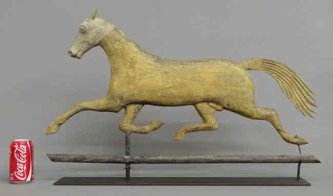 Appraisal: Jewel type running horse weathervane '' W '' Ht