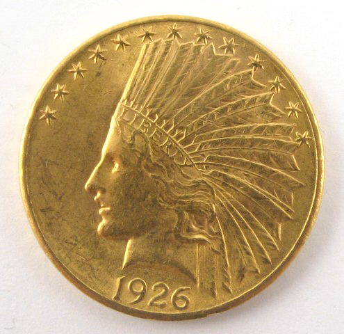 Appraisal: U S TEN DOLLAR GOLD COIN Indian head variety -P