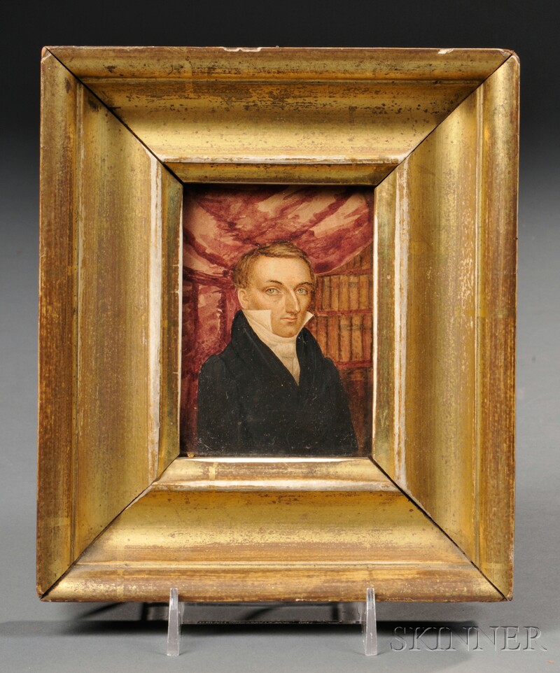 Appraisal: American School Early th Century Portrait Miniature of a Gentleman