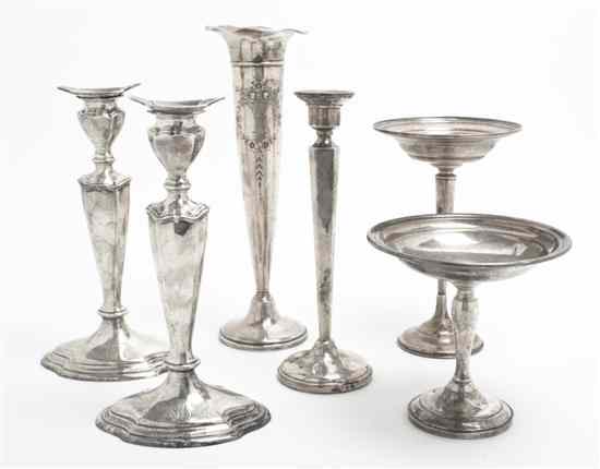 Appraisal: A Collection of American Sterling Silver Table Articles comprising three