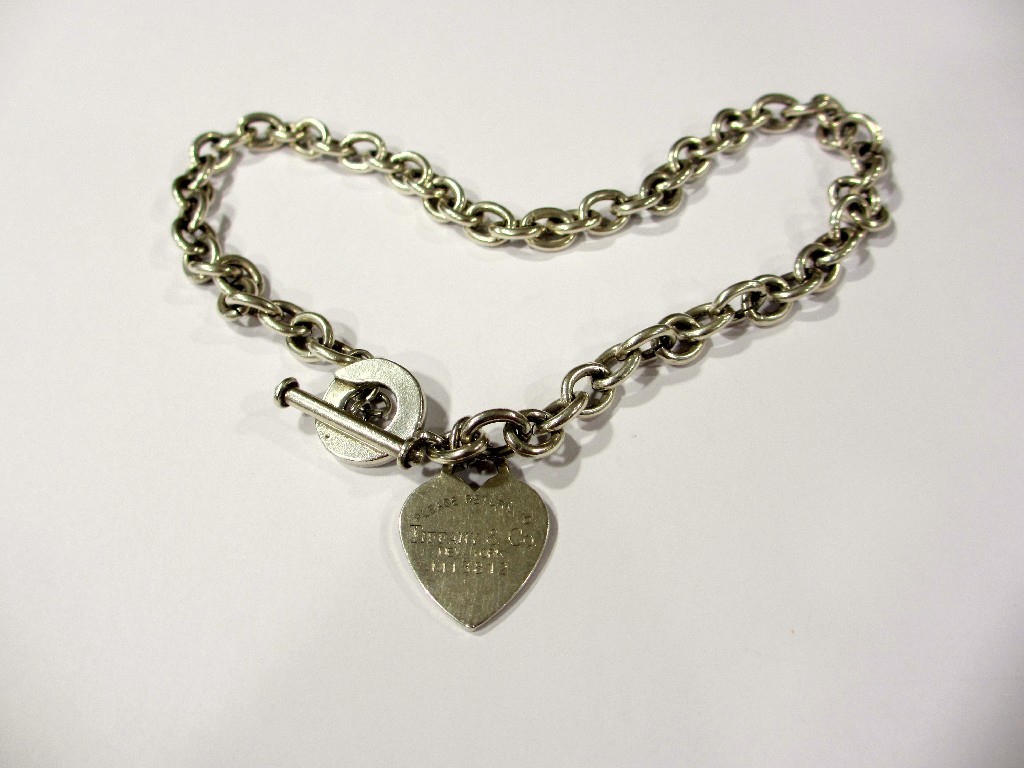 Appraisal: A Tiffany Co silver neckchain bracelet of heavy cable linkage