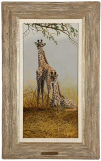 Appraisal: Gary Robert Swanson ''Young Brothers'' giraffes signed lower right with